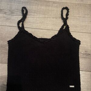 Black Ribbed Fitted Camisole